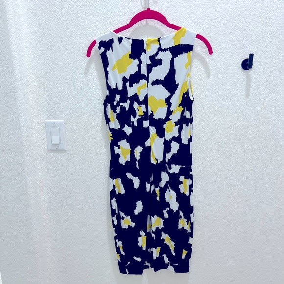 Vintage Cache Black & Yellow Flora Jacquard Sheath Dress - Size 4 - Picture 4 of 5